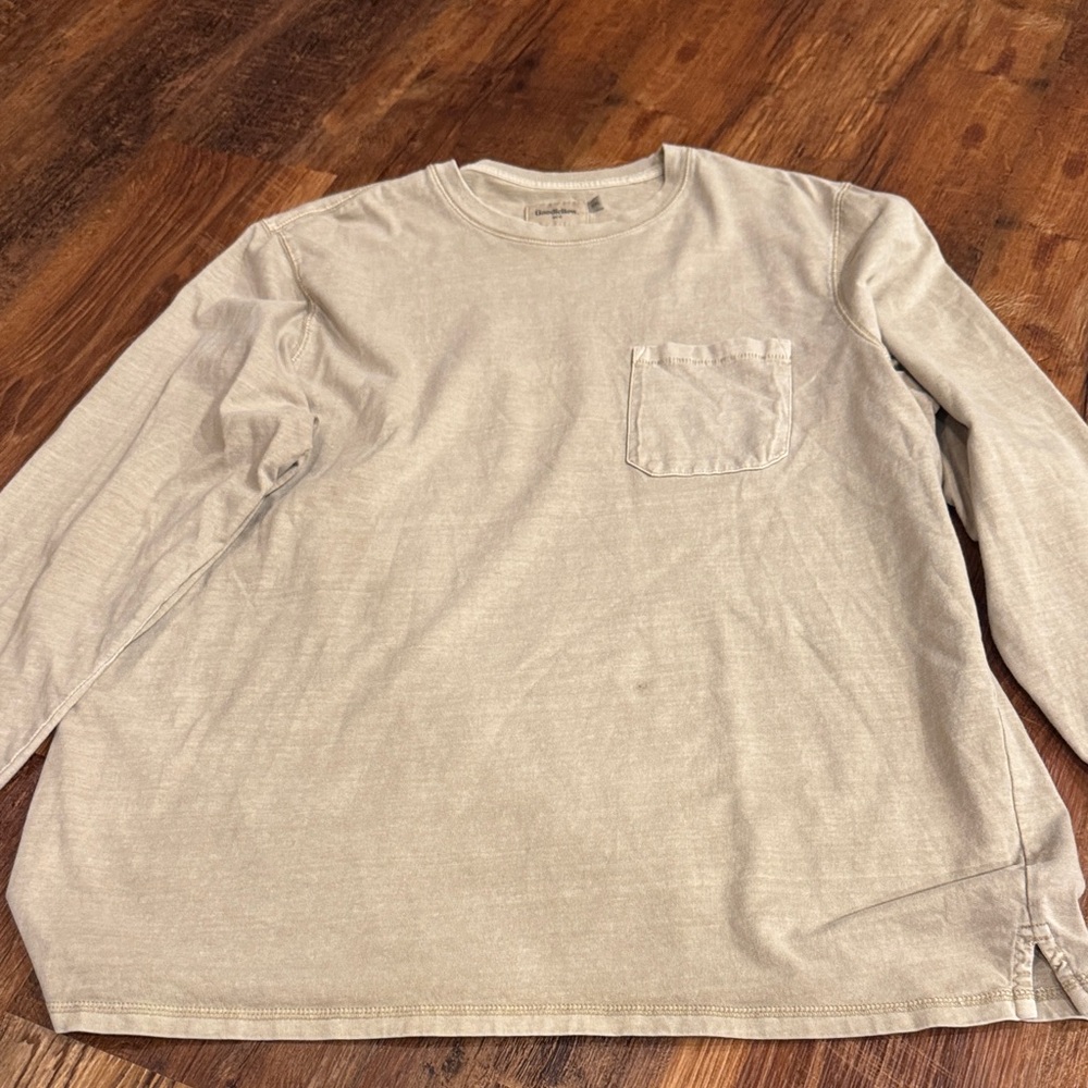 Goodfellow & Co Men's Vintage Tan Long Sleeve Pocket Tee